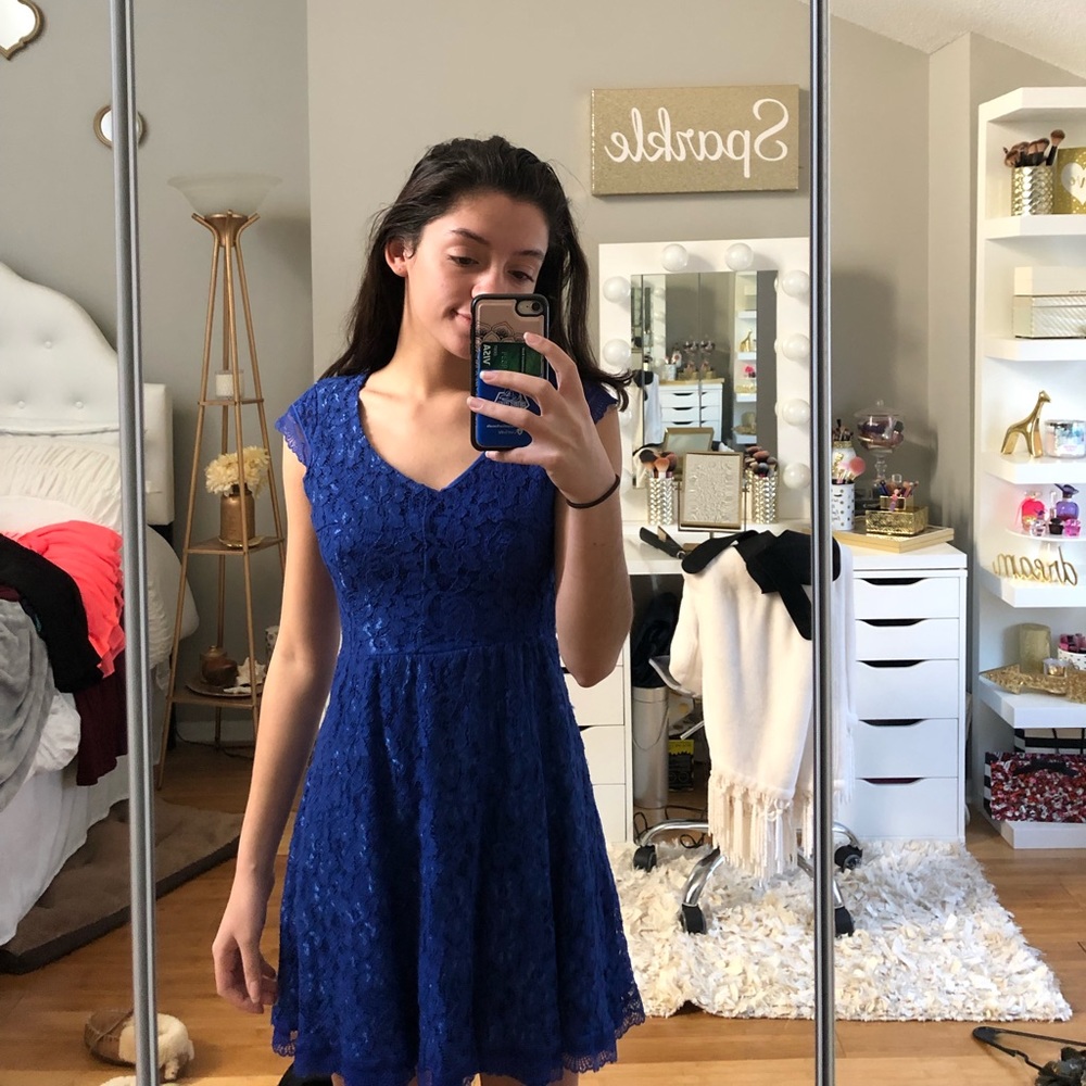 Blue laced dress